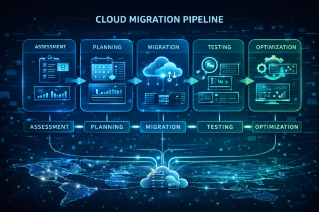 How to Migrate Legacy App to Cloud Without Downtime 6 cloud migration services process diagram